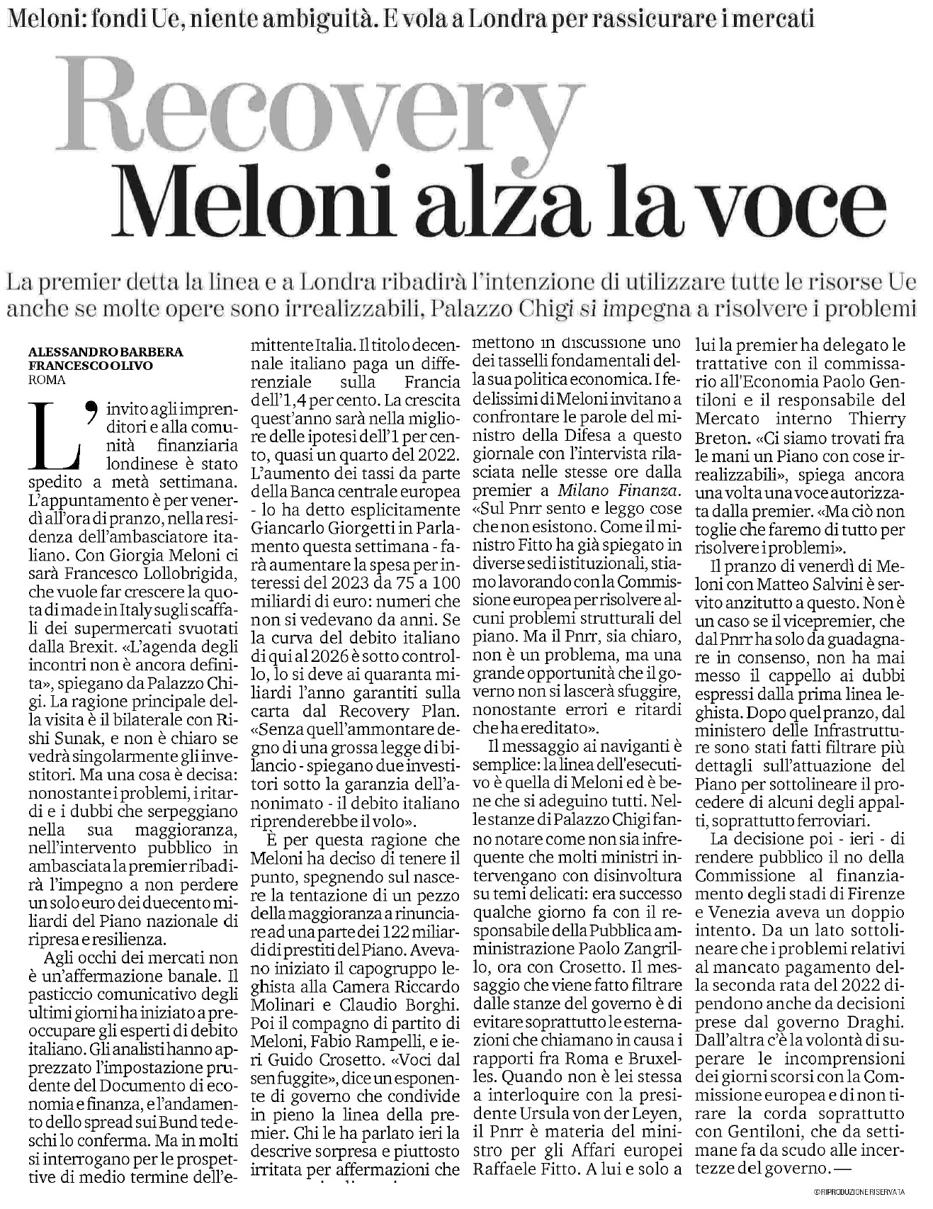 23 aprile 2023 la stampa Pagina 1