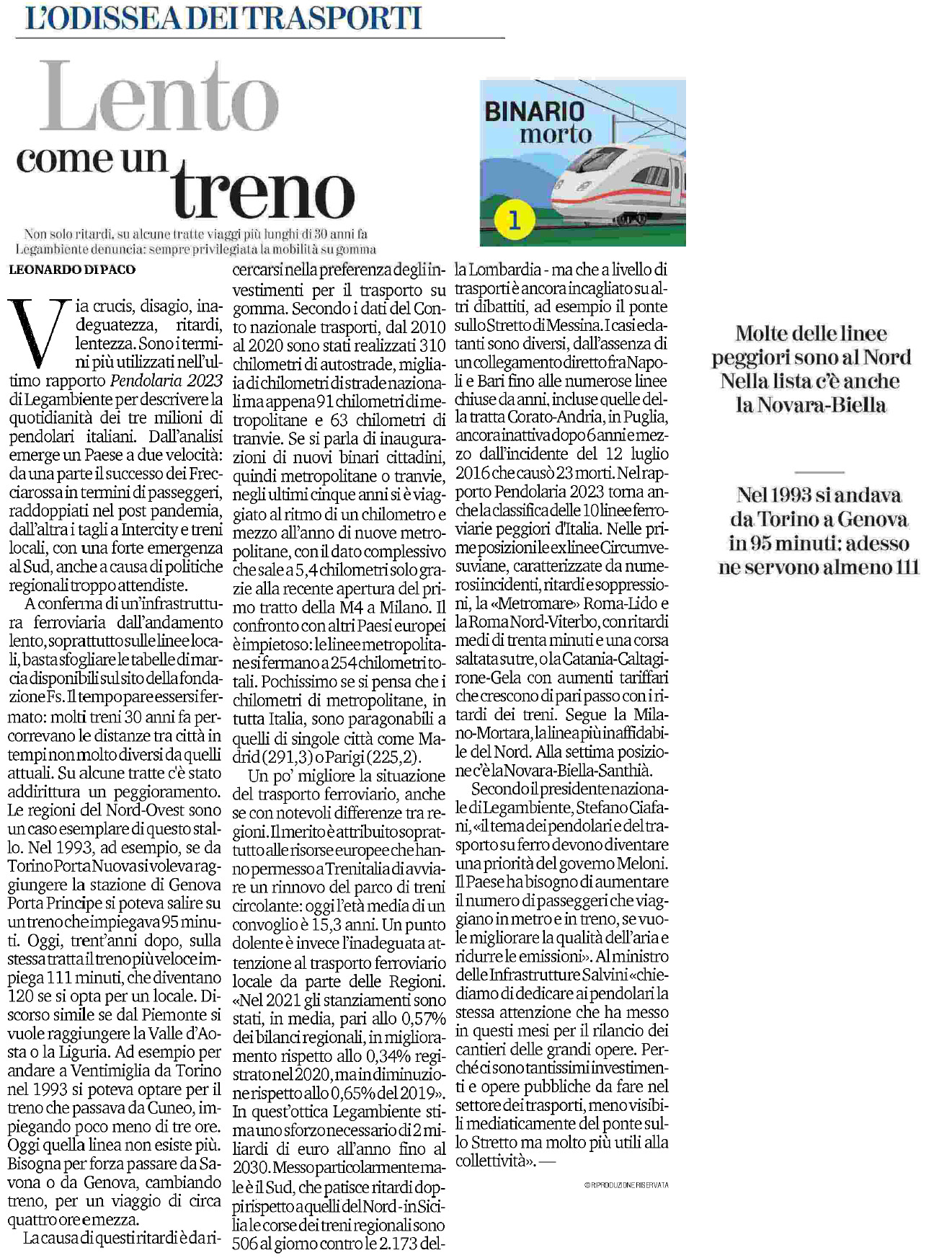 23 febbraio 2023 la stampa Pagina 1