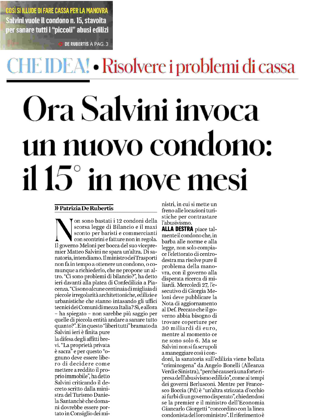 24 settembre 2023 il fatto quotidiano Pagina 1