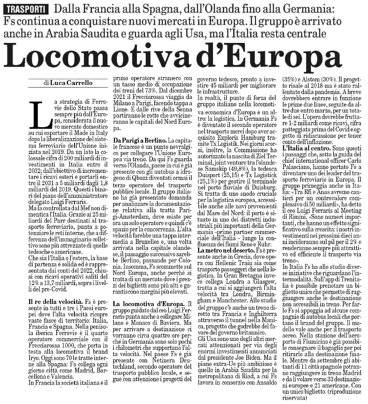 26 agosto 2023 milano finanza