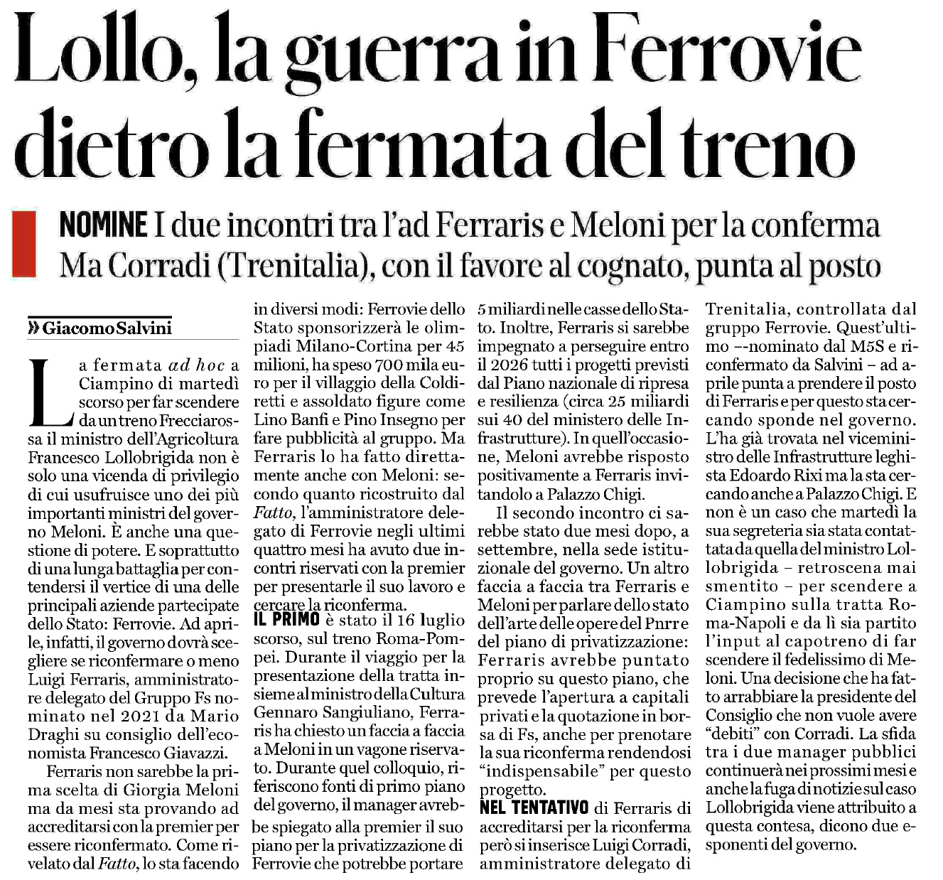 27 novembre 2023 il fatto quotidiano fs