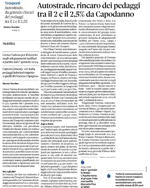 29 dicembre 2023 Il Sole 24 Ore