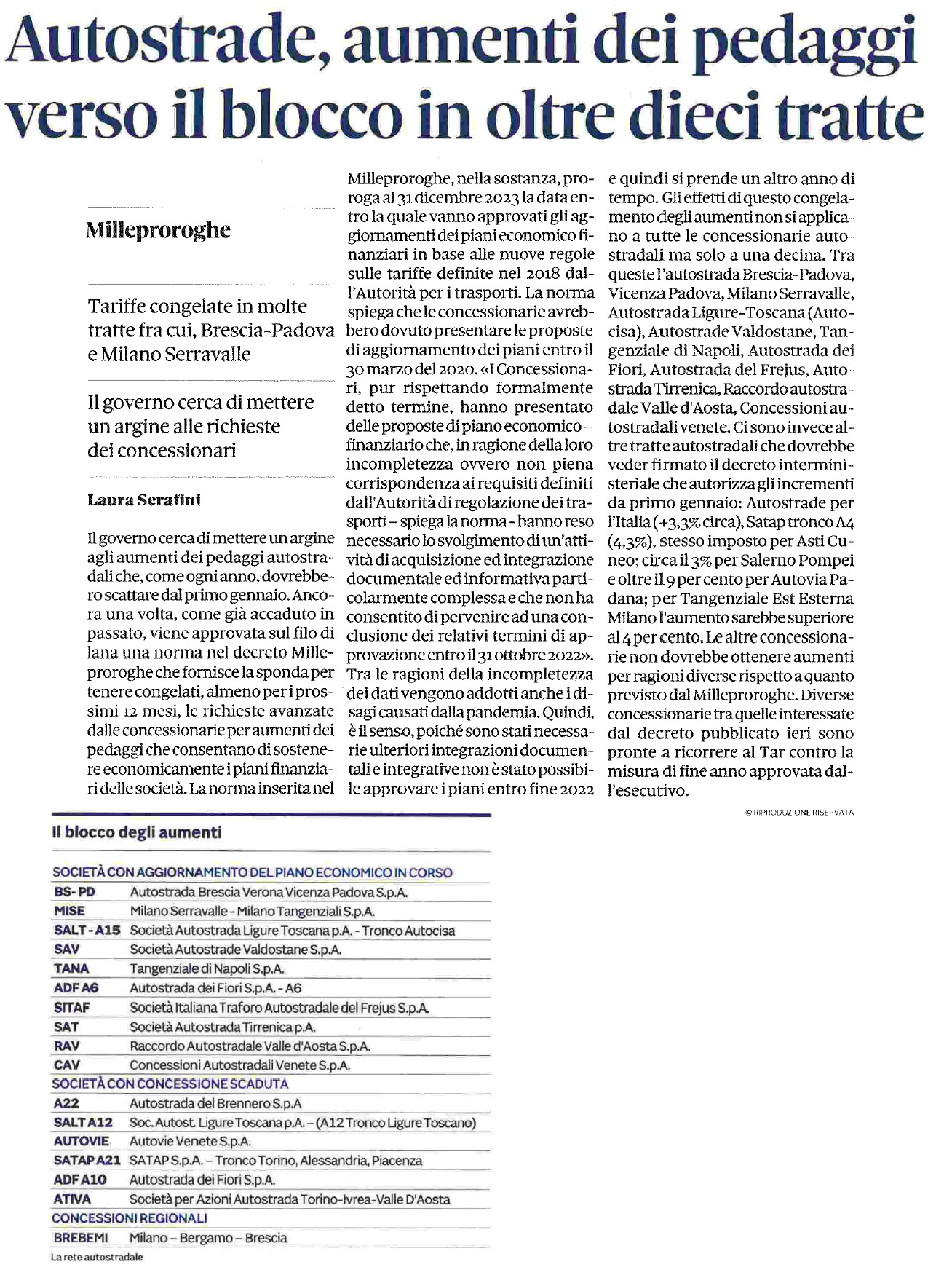 31 dicembre 2022 il sole24ore autostrade