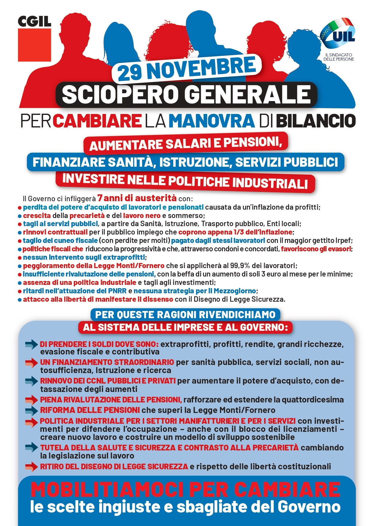 Volantino sciopero 29 novembre