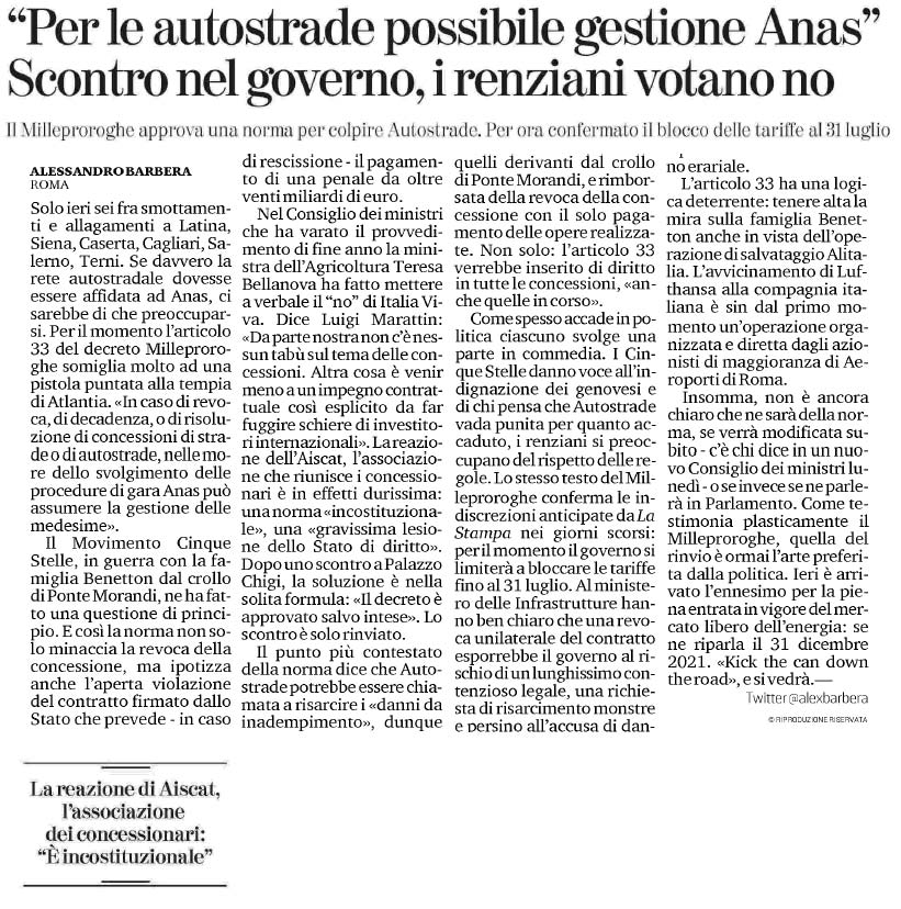 22 dicembre 2019 la stampa