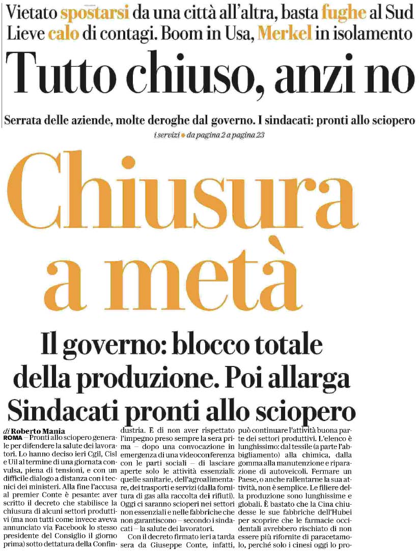 23 MARZO 2020 repubblica Page 1