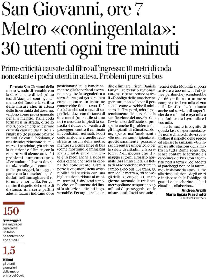 25 aprile 2020 corriere della sera metro2