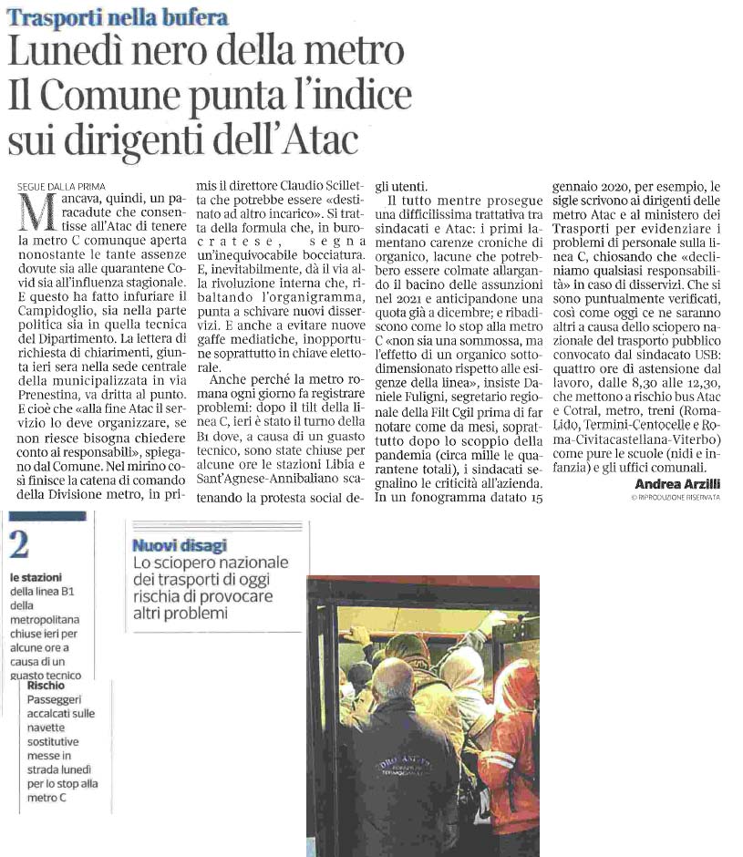 25 novembre 2020 corriere della sera atac