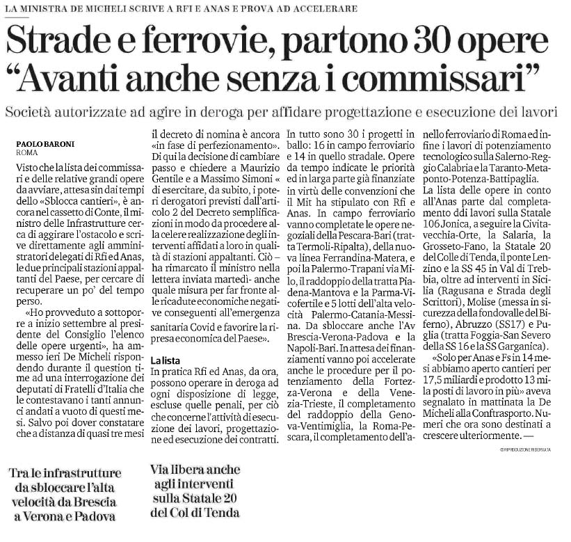 26 novembre 2020 la stampa de micheli