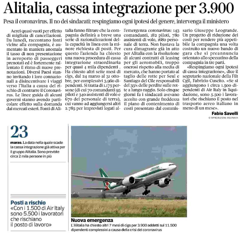 28 febbraio 2020 corriere della sera