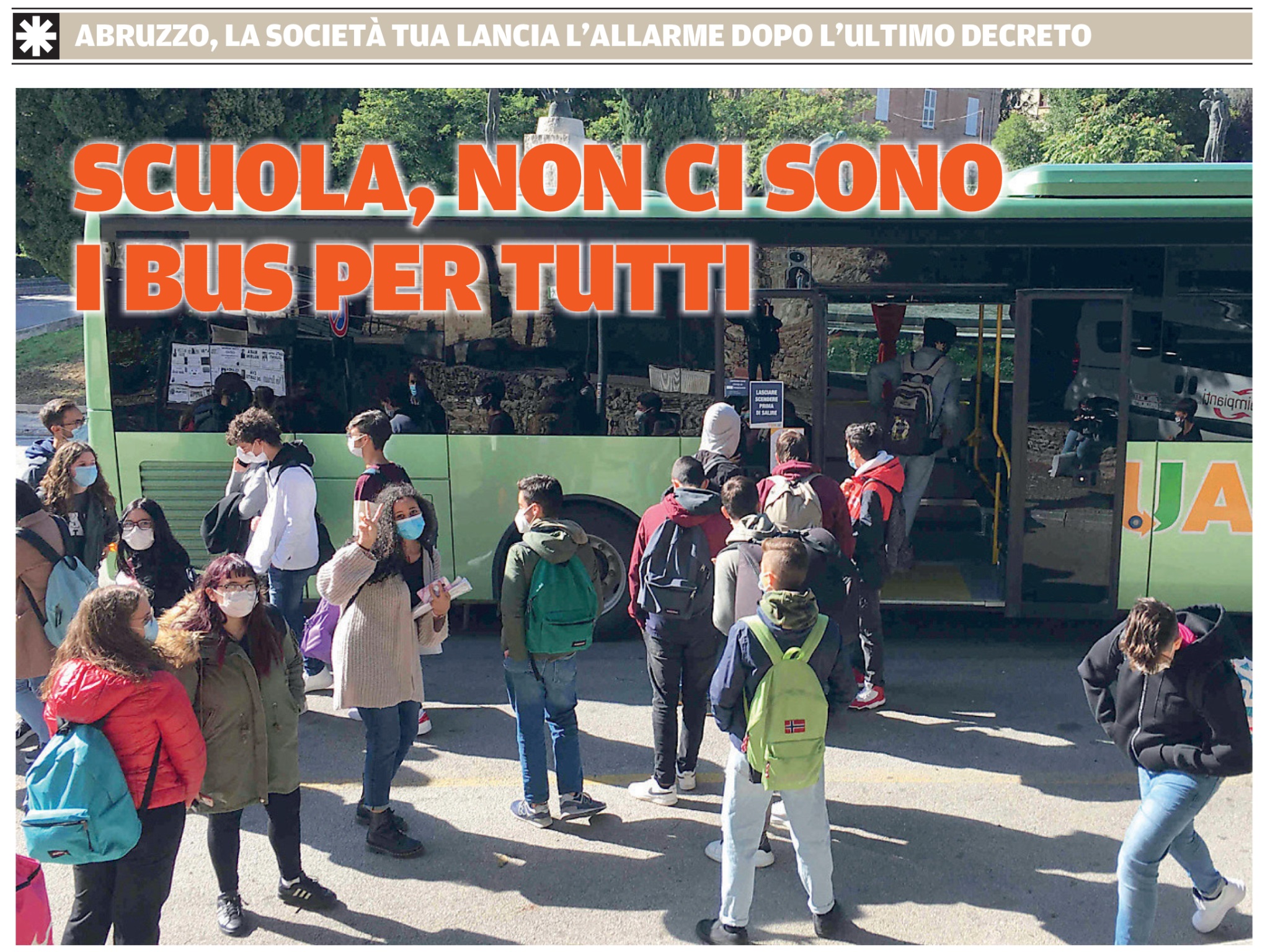 SCUOLA NON CI SONO I BUS PER TUTTI